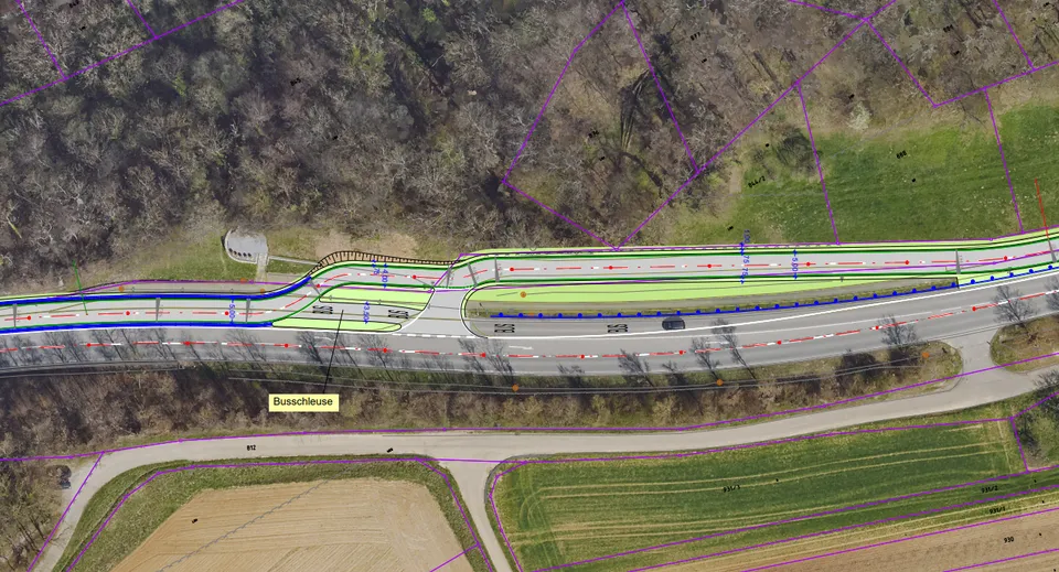 Einfädelmöglichkeit für Linienbus